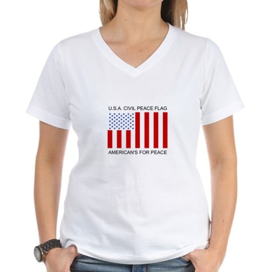 Civil Peace Flag Short Sleeve Women's Shirt
