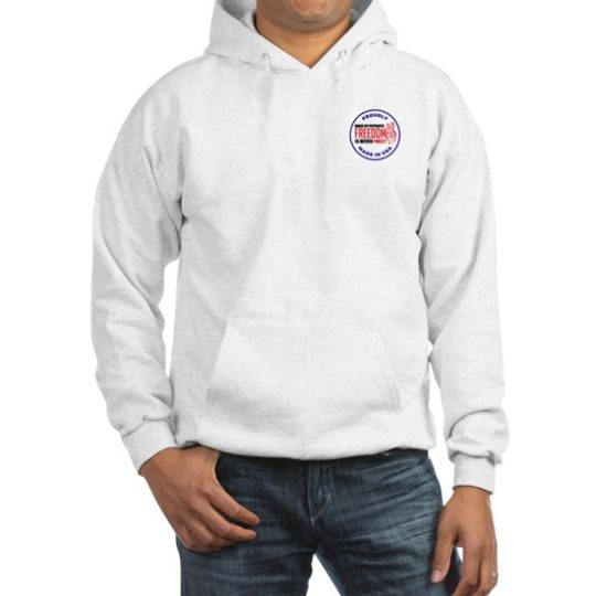 White Civil Peace Flag Hoodie Men