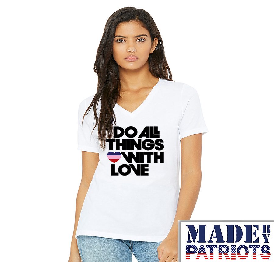 do all things with love short sleeve women white shirt-veterans-ptsd-cure
