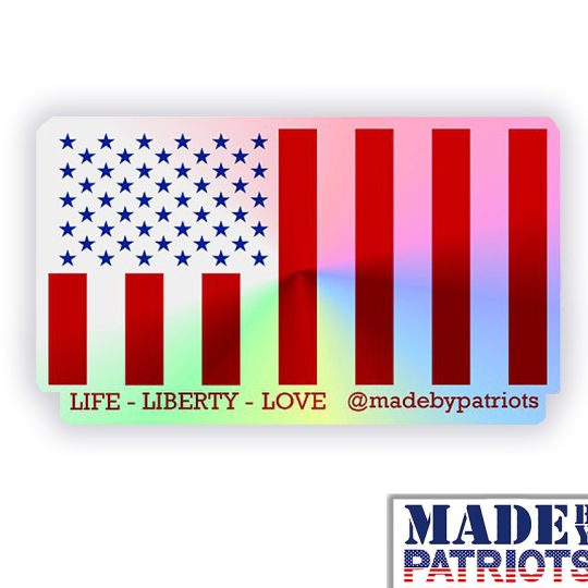 USA Civil Peace Flag Sticker Hologram Special Print