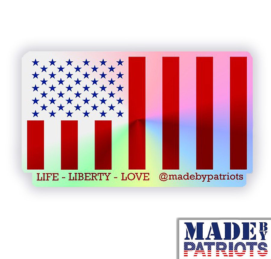 front usa civil peace flag chrome sticker-veterans-ptsd-cure