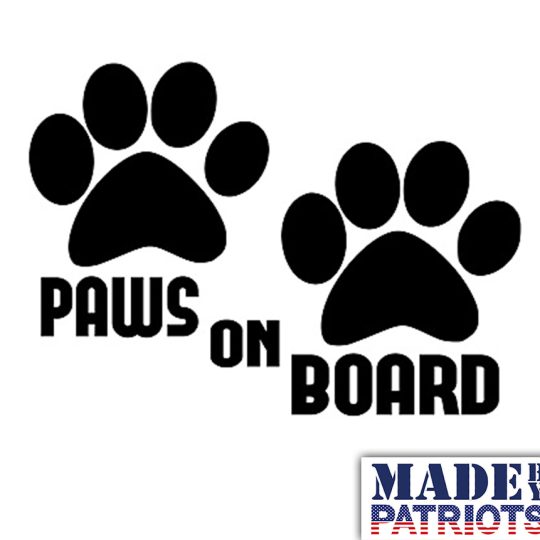 Paws On Board Sticker Black White