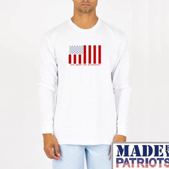 White Civil Peace Flag Long Sleeve Shirt Men